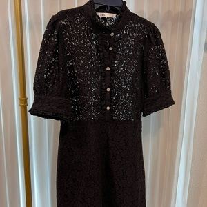 Zara midi lace dress with rhinestone buttons